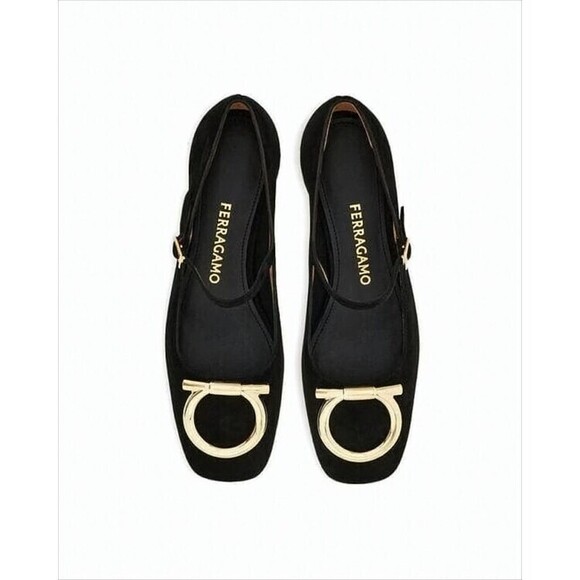 Salvatore Ferragamo Shoes - Salvatore Ferragamo Black Goat Leather Pumps - NWT